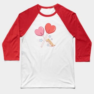 Valentine's Day Lollipop Design Baseball T-Shirt